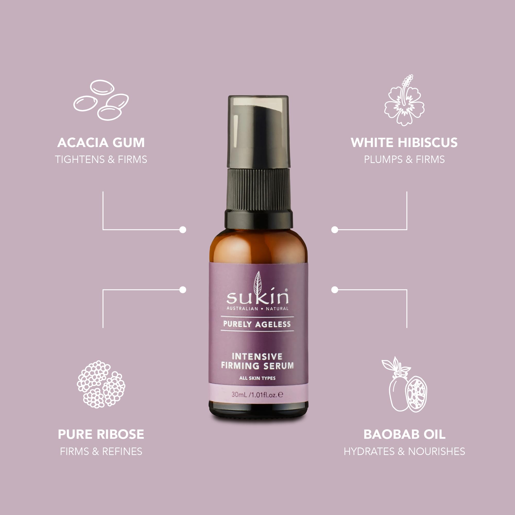 Sukin Purely Ageless Intensive Firming Serum, 1.01 fl oz