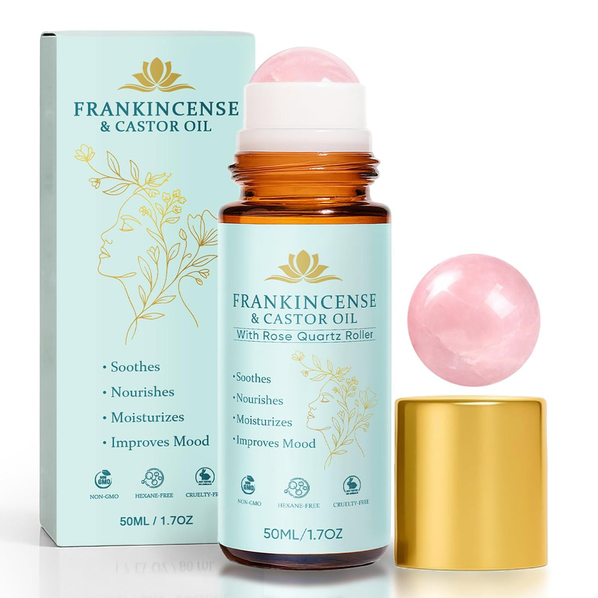 Frankincense and Castor Oil Organic Castor Oil Rose Quartz - Premium Selection Official Imagery - 2