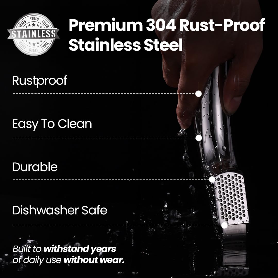 Gourmet Easy Garlic Press Lifetime Replacement, No Need to Peel, Fine - View 3