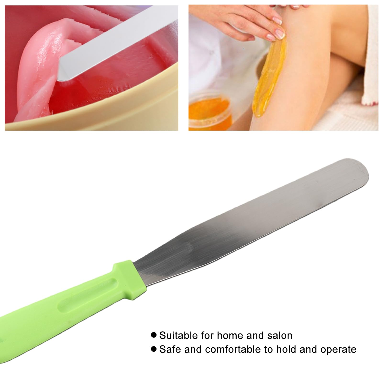 Semme stainless steel 8-inch straight hair removal spatula for waxing, masks, and baking with multi-functional design