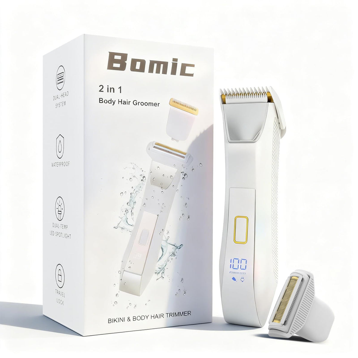 Women s 2 in 1 Bikini Trimmer Dual Head Body Shaver - Bomic Official Imagery - 1