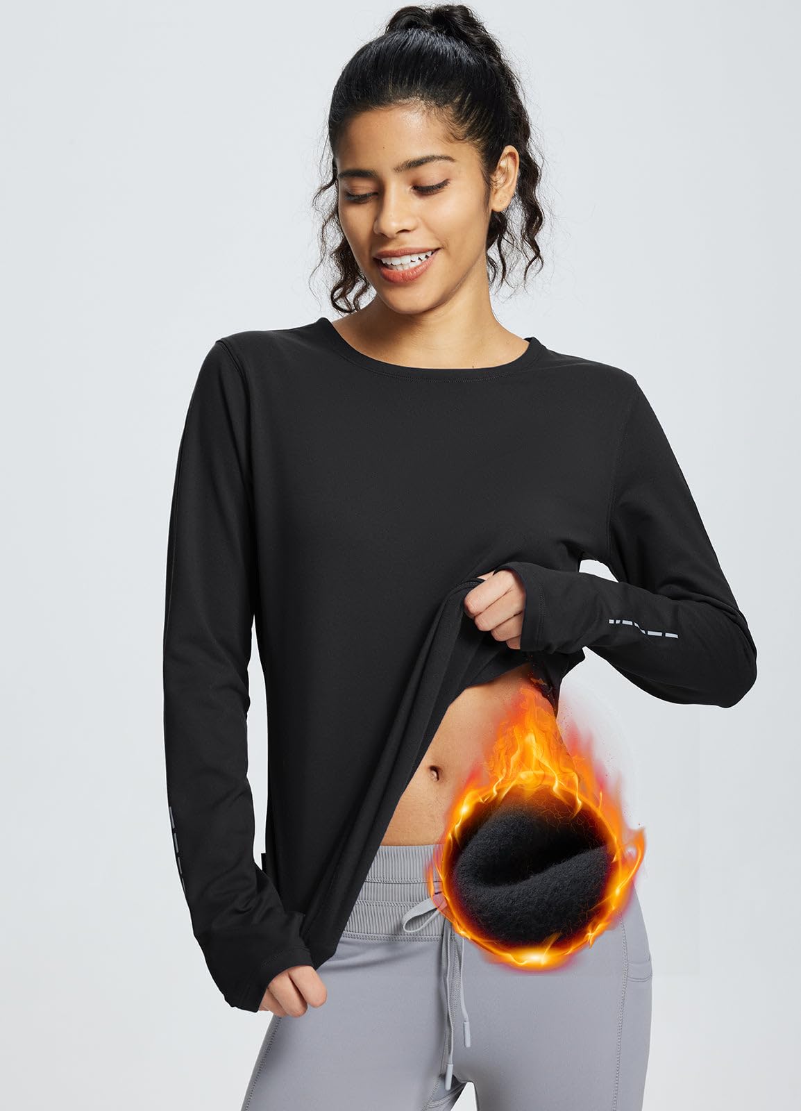 baleaf Thermal Lone Sleeve Shirts for Women Winter Clothing - baleaf Official Imagery - 3