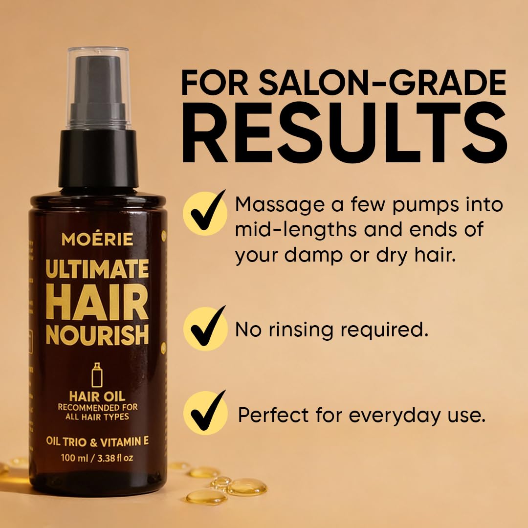 Moerie Ultimate Hair Oil for frizzy dry and damaged Hair - Moerie Official Imagery - 6