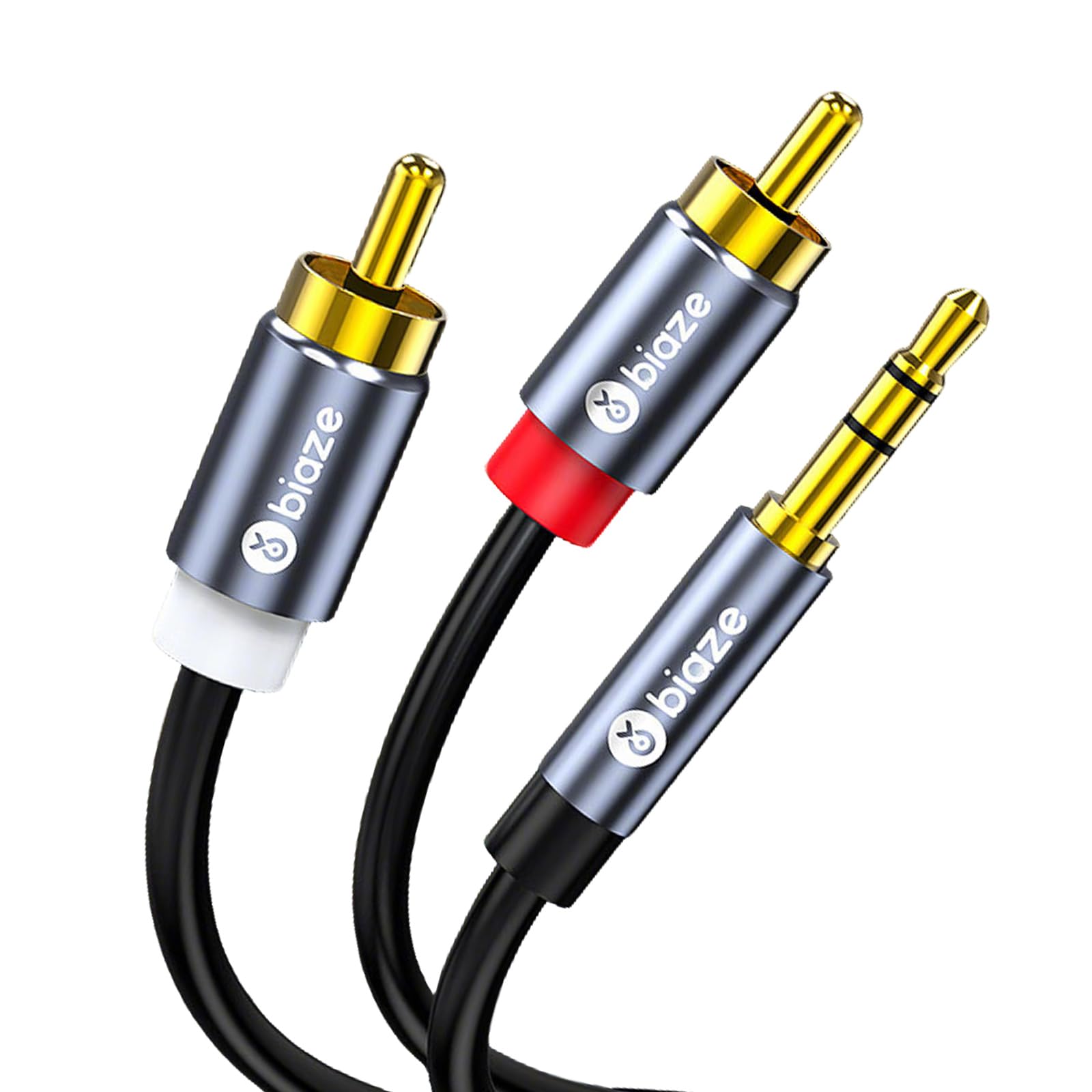 biaze 3.5mm to RCA Audio Cable, 4.9FT RCA Male to 3.5mm Male Audi by biaze - Angle View 2