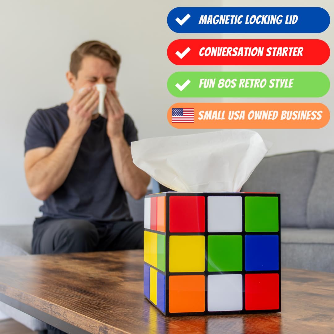 Rubix Cube Tissue Box Cover Fun Tissue Box Cover Home Decor - Diochey Creations Official Imagery - 5