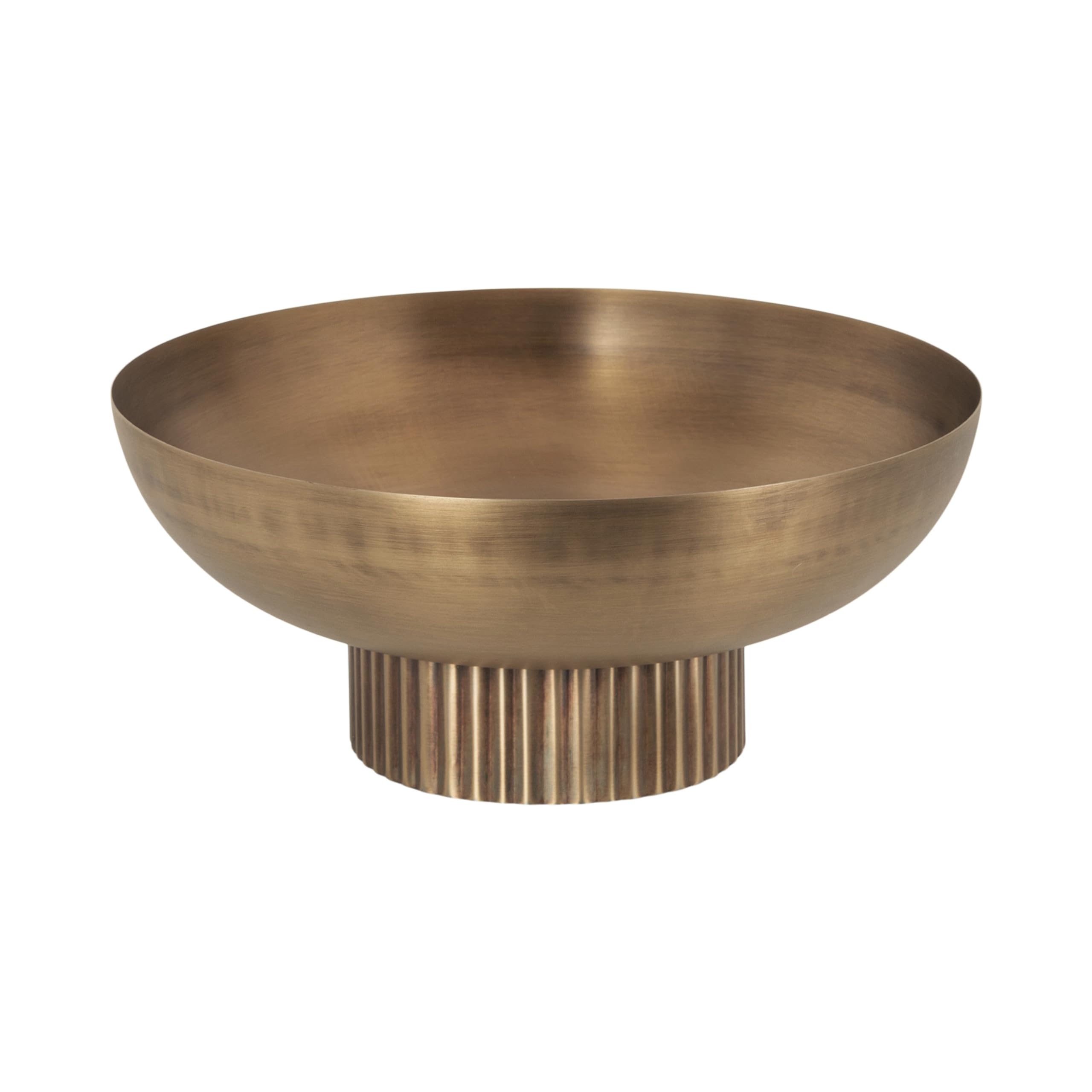 Kate and Laurel Rooks Ribbed Decorative Metal Bowl; 12 Inch - Product Imagery