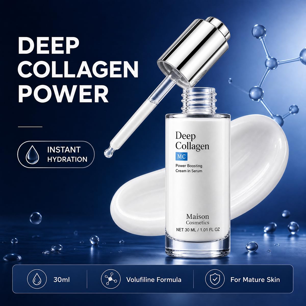 Maison Cosmetics Deep Collagen Serum Korean Collagen Face - Zorlyna Official Imagery - 3