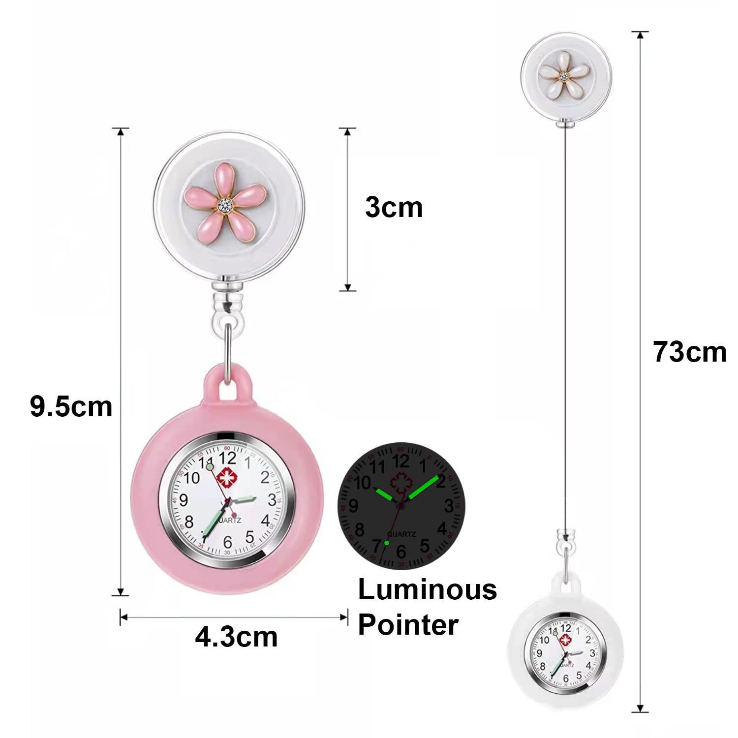 AGEN KGEN Nurse Watch Glow Pointer in the Dark, Clip on Nursing Fob Wa - View 2