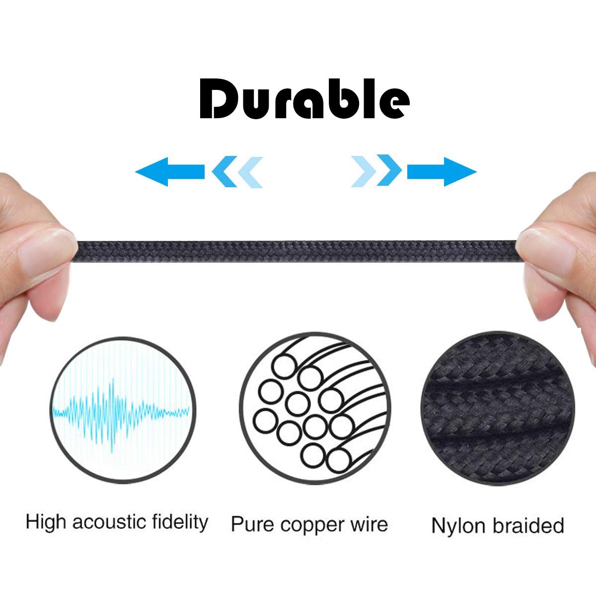 NewFantasia 3.5mm to 2.5mm Male Audio Cable for JBL Tune 710BT, 6 by NewFantasia - Angle View 4