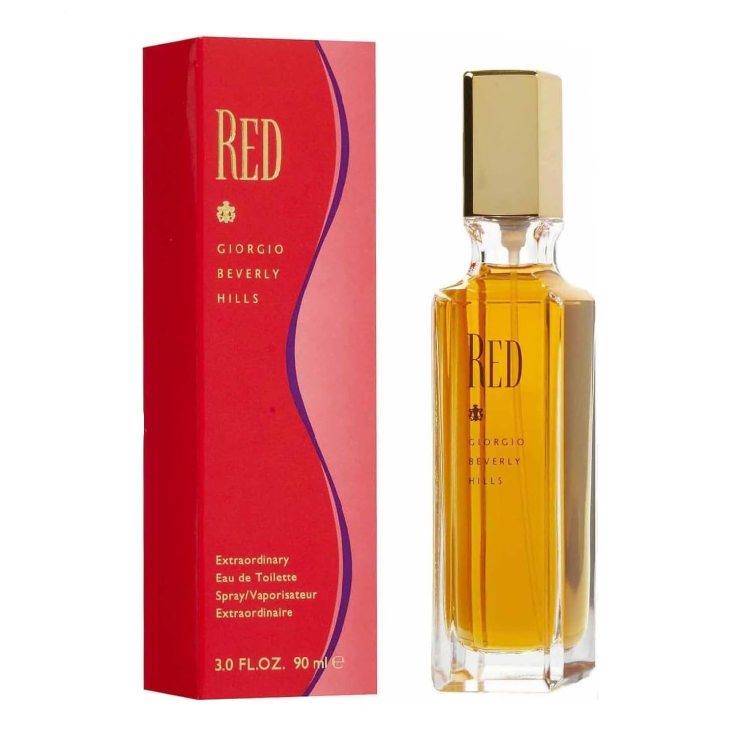 Giorgio Beverly Hills Red perfume for women, Eau De Toilette spray in a 3 fl oz bottle, designed by Elizabeth Arden.