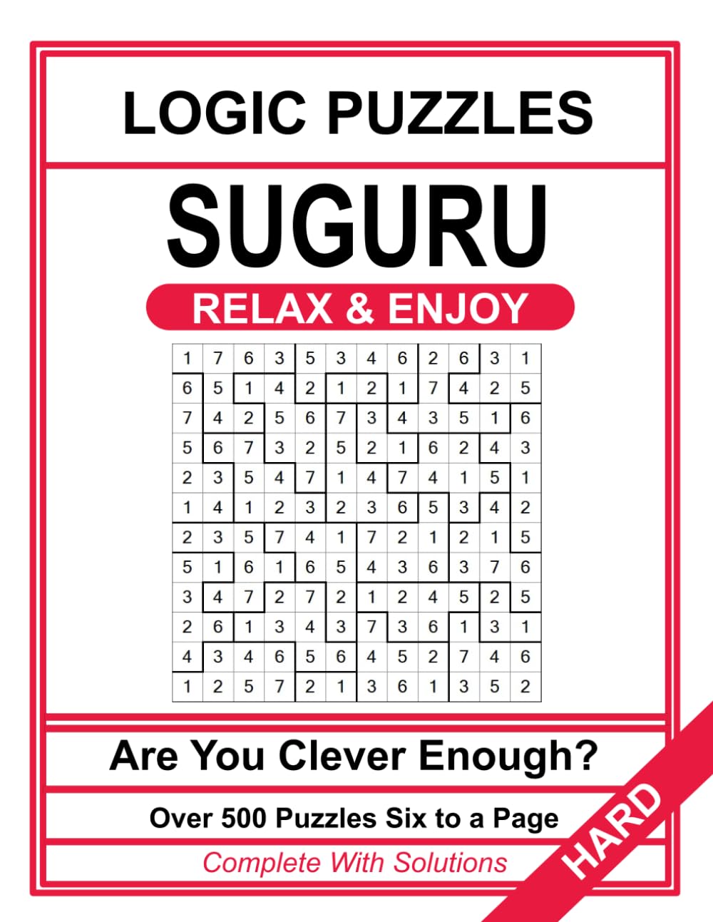 SUGURU: Logic Puzzles,12 x 12 grid, over 500 teasers - Product Imagery