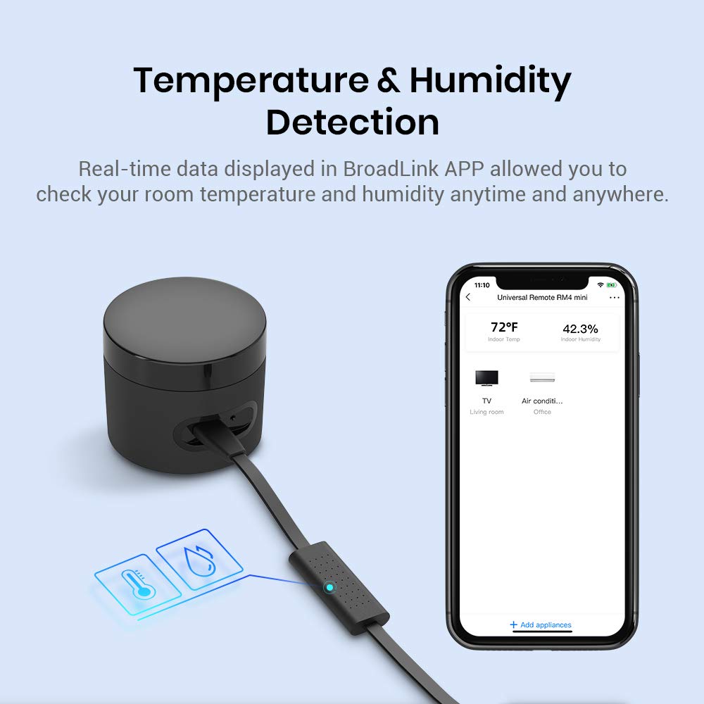 BroadLink RM4 Mini S 2 4G Wi Fi IR Hub Temp Humidity Sensor - Broadlink Official Imagery - 3