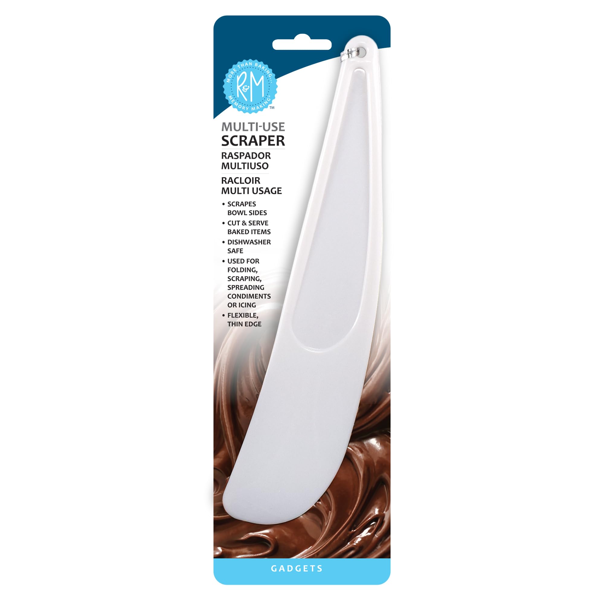 R&M International 4203 Baking Spatula Scraper, 10.75" Long, White - View 1