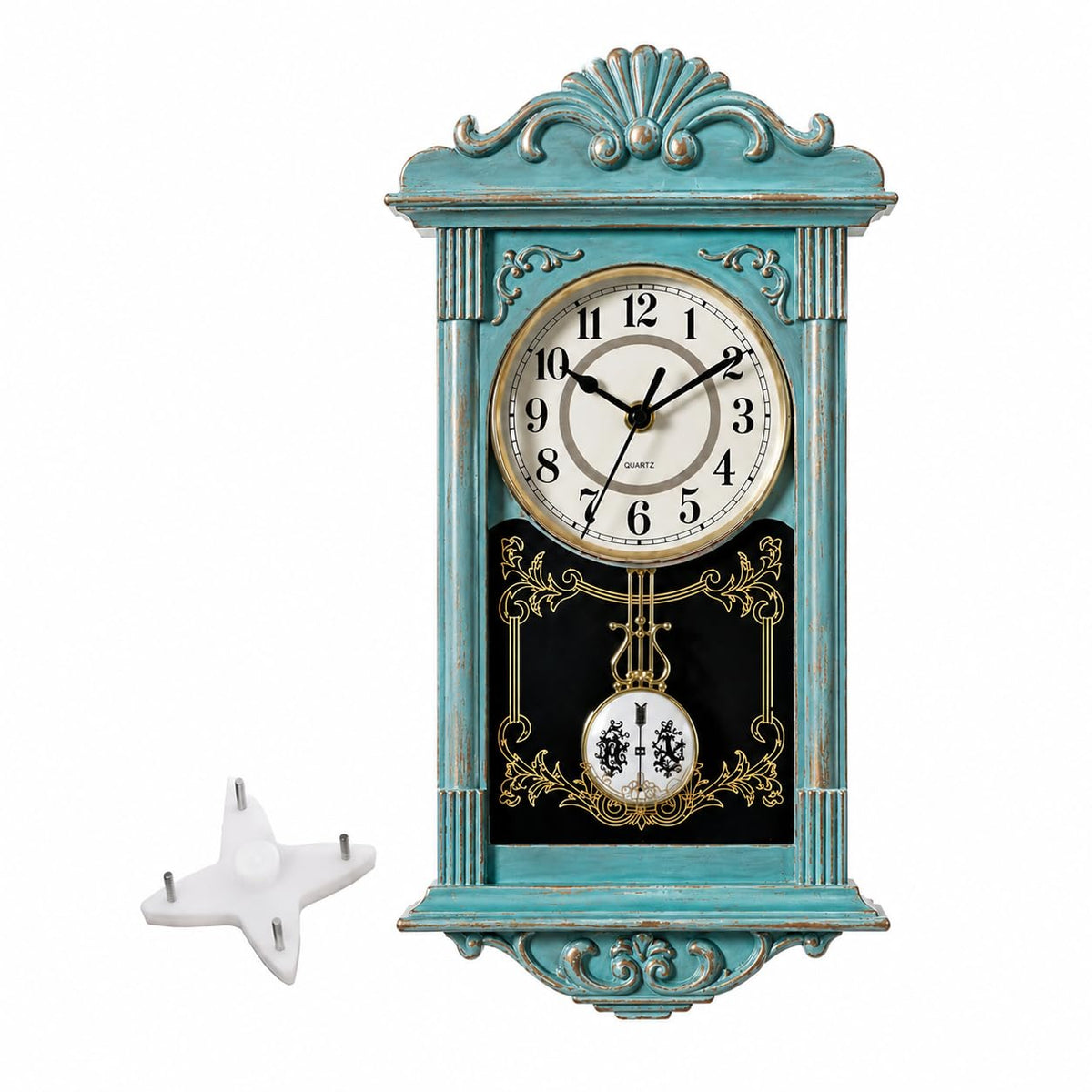 Clockswise Vintage Grandfather Style Wall Clock with Wood - Clockswise Official Imagery - 1