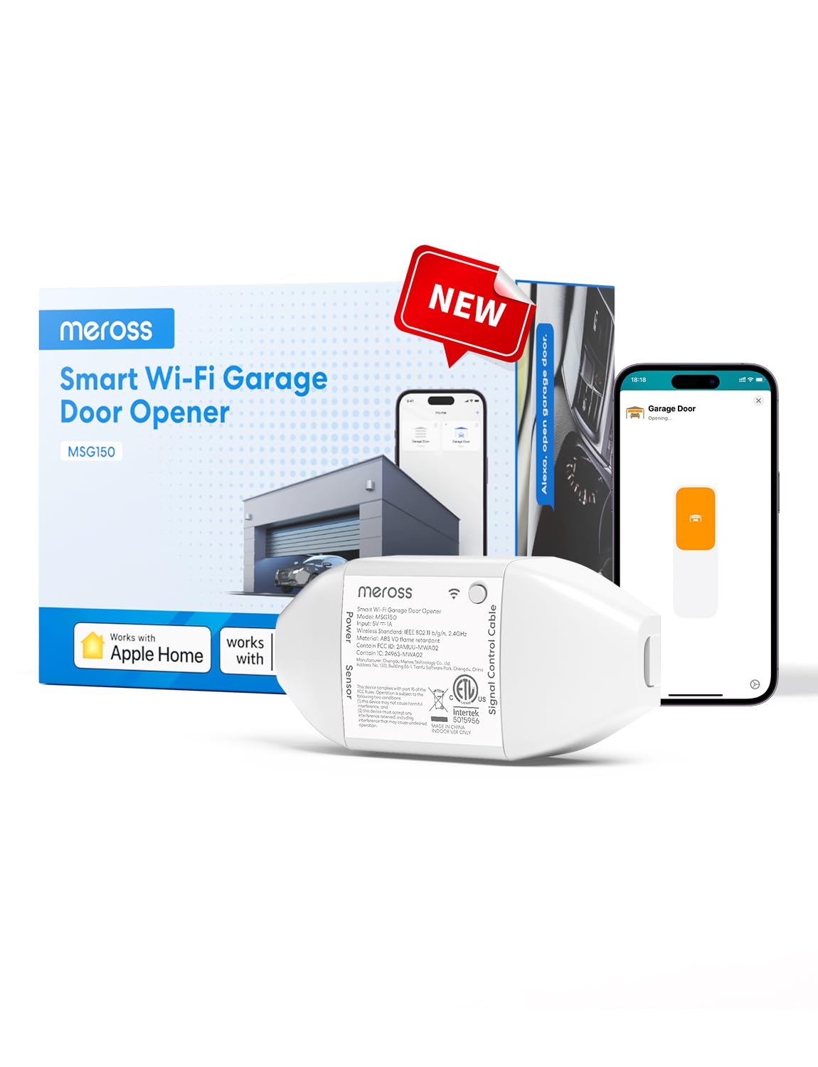 meross Smart Garage Door Opener Remote, Apple HomeKit Support, MS - meross Official Product View 1
