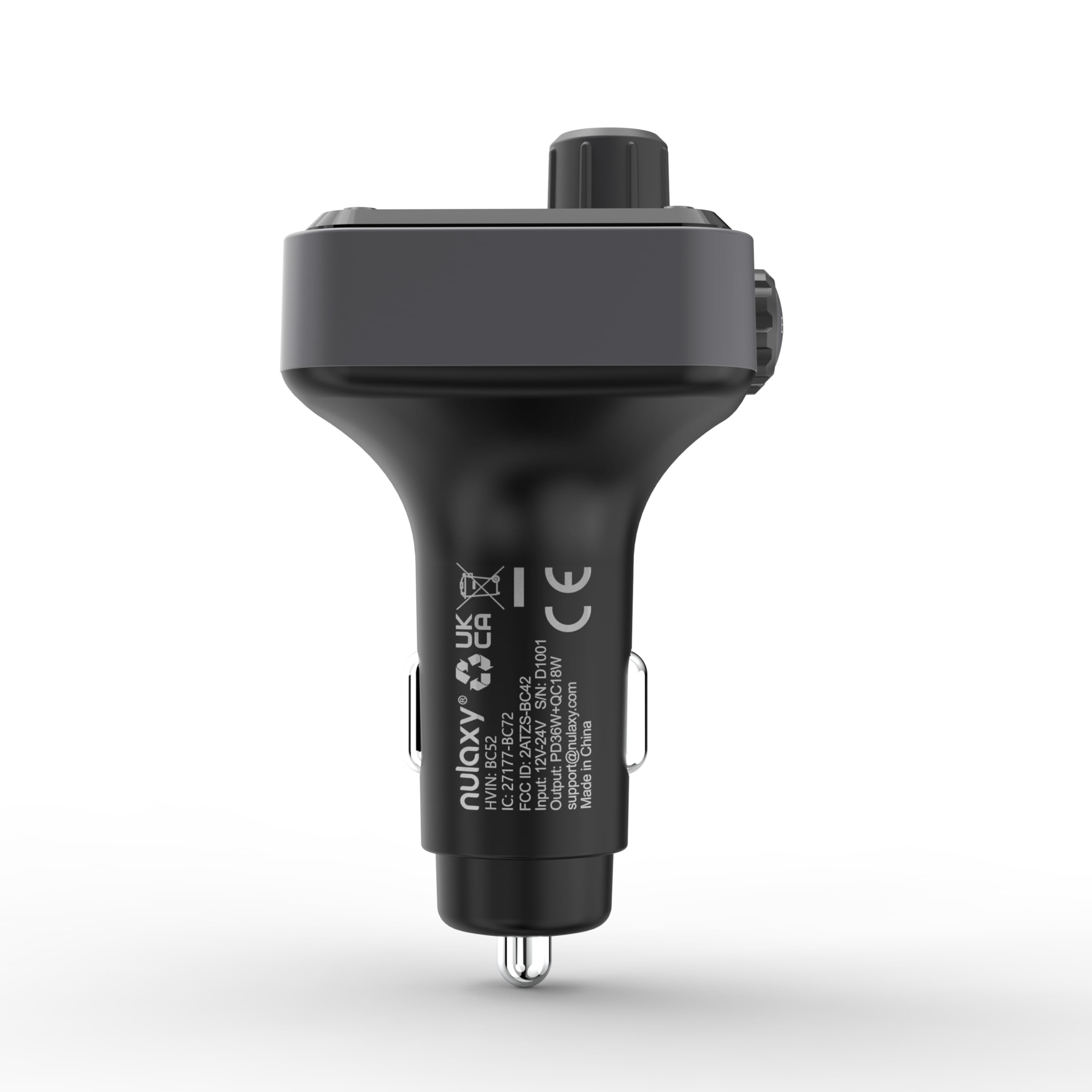 Nulaxy 54W Bluetooth 5.3 Car Adapter, FM Transmitter 4-Port Fast by Nulaxy - Angle View 9