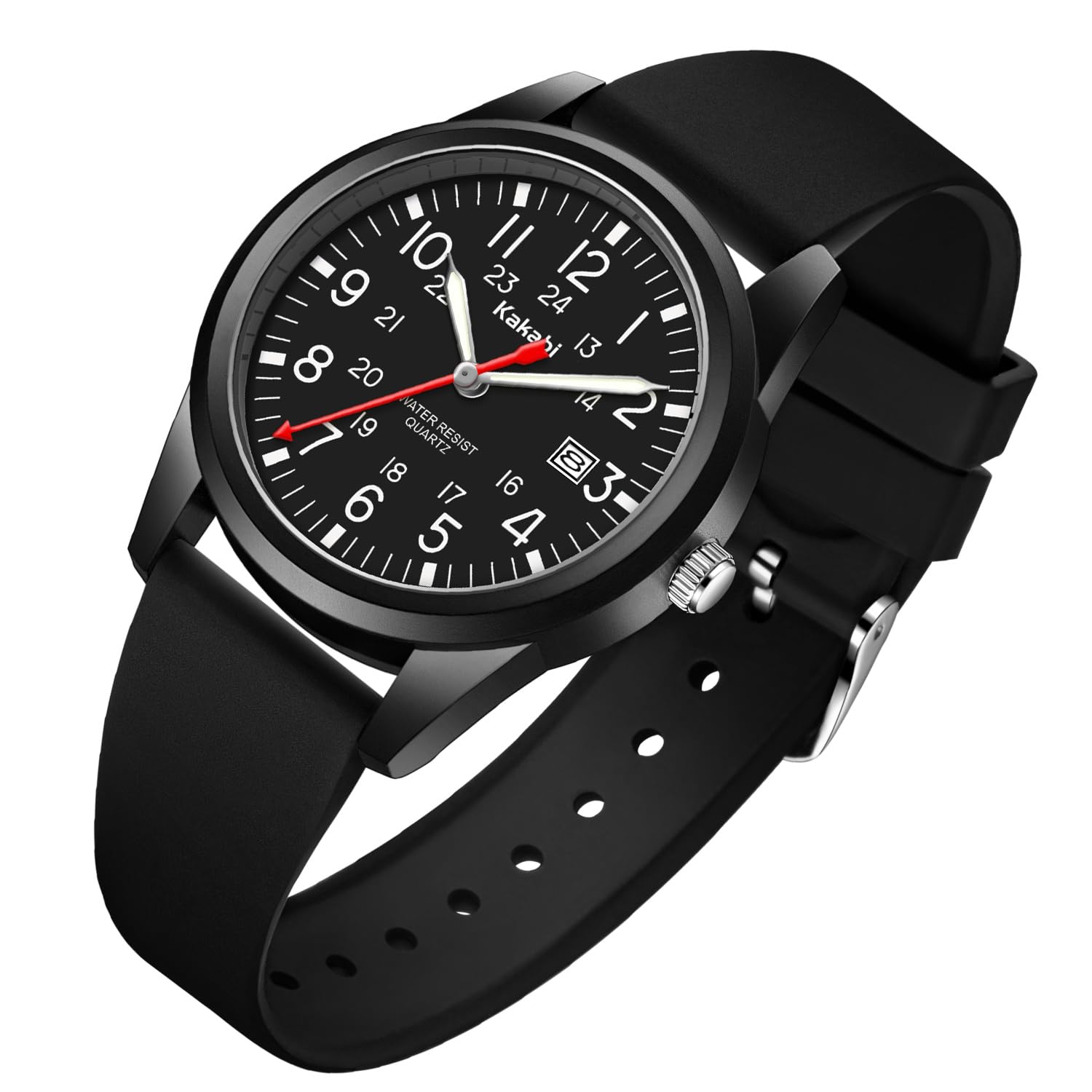 Men's Easy to Read Watch, Unisex Military Sport Analog Quartz - Product Imagery