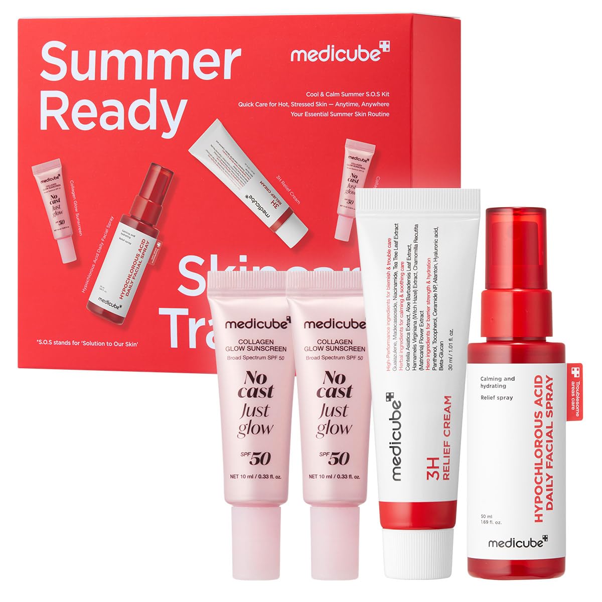 medicube Summer-Ready Skincare Travel Kit for Quick Cooling & - Product Imagery