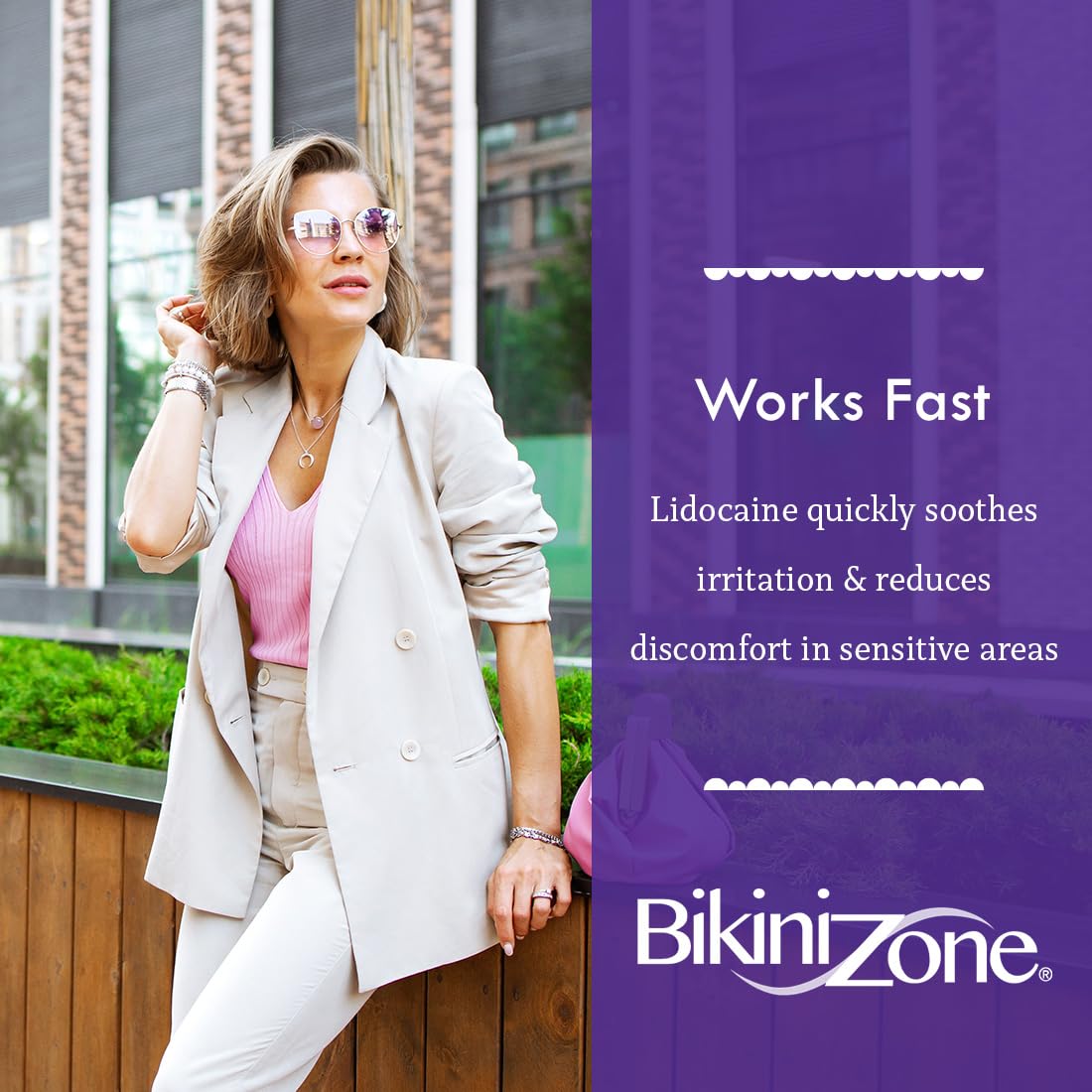 Bikini Zone After Shave Crème with 2% Lidocaine, 1 oz, skin moisturizer for soothing bikini area skin post-shaving.