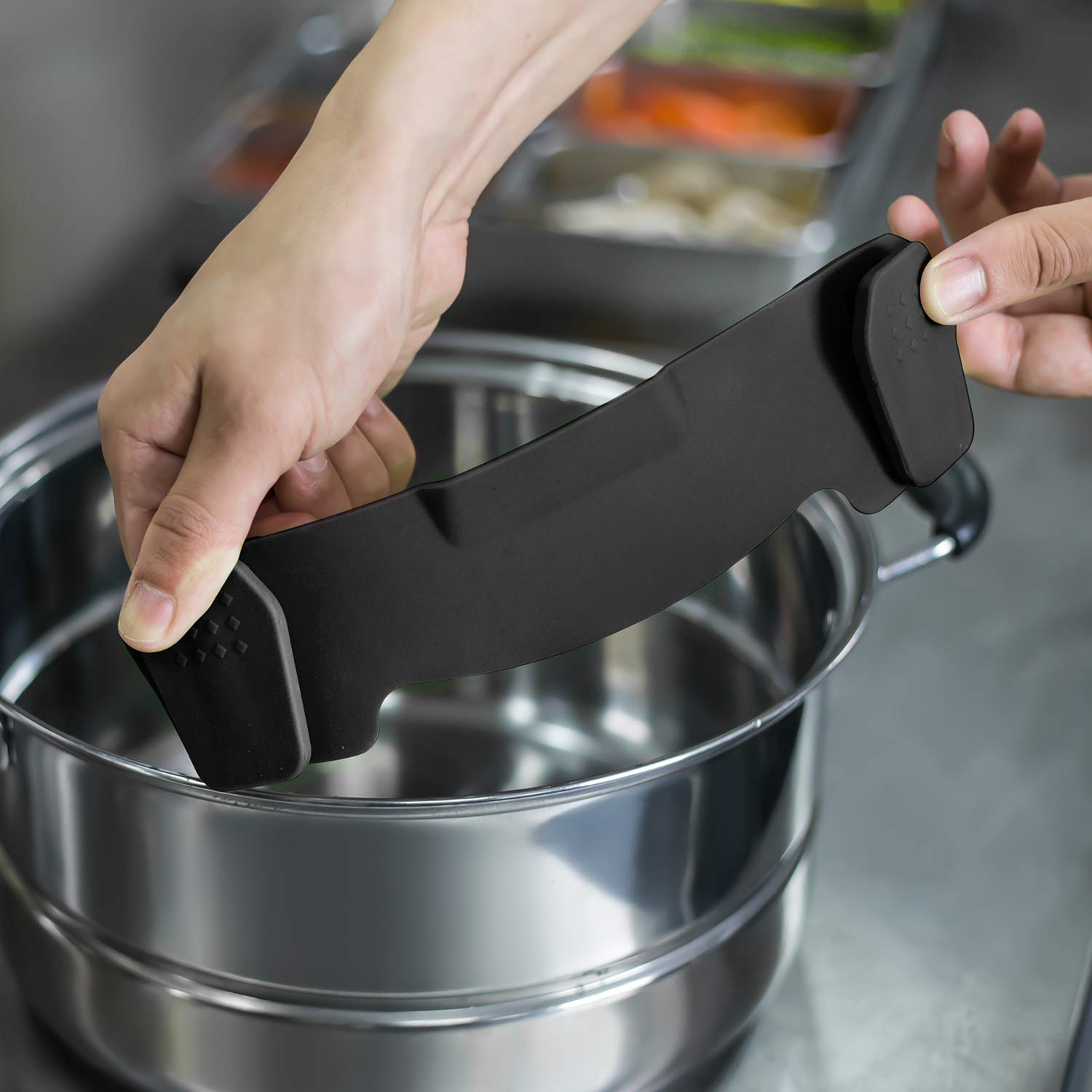 AUOON Clip On Strainer Silicone for All Pots, Standard 8.86 x 3.5 - AUOON Official Product View 4