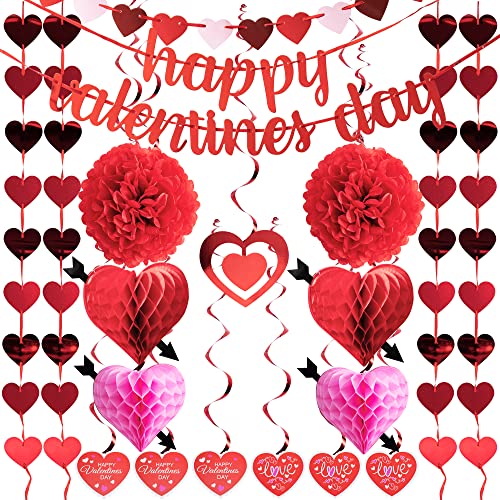 JOYIN 20 Packs Valentine’s Day Swirl String Cutout with Garland - Product Imagery