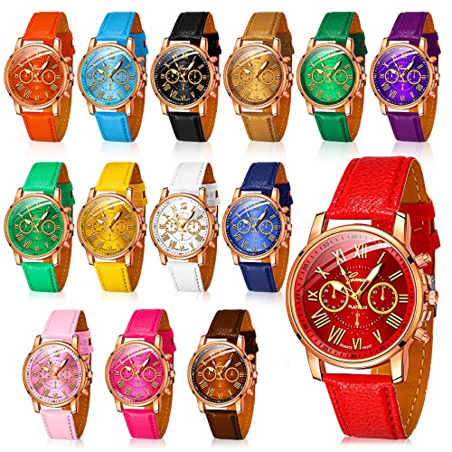Yinkin 14 Pcs Assorted Platinum Watch Unisex Quartz Watch Sets - Product Imagery