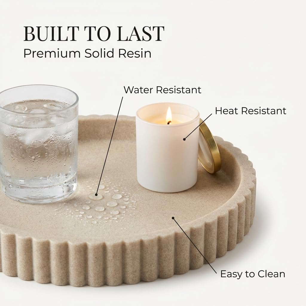 Round Decorative Tray Coffee Table Tray - OAKOA Official Imagery - 4