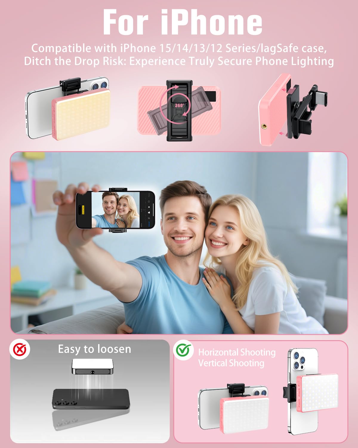 168 LED Selfie Light for iPhone Phone Light 3000mah - Auriani Official Imagery - 8