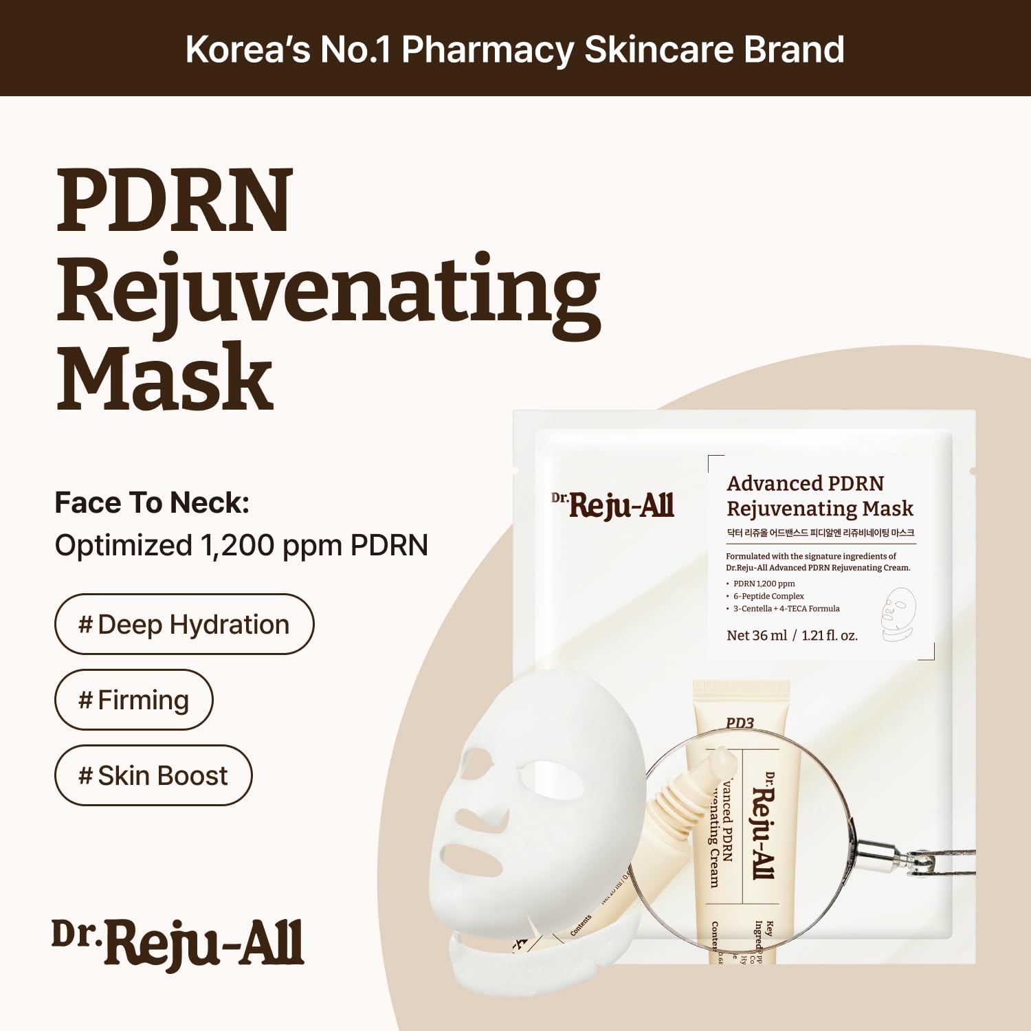 Dr.Reju-All Advanced PDRN Rejuvenating Mask (1.2 Fl Oz x 4EA) - Dr.Reju-All