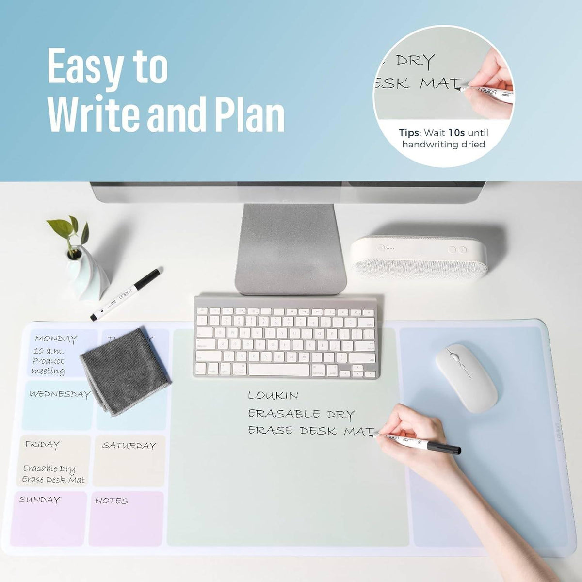 loukin Non Slip Dry Erase Desk Mat 32 x14 Writing Mouse Pad - loukin Official Imagery - 6