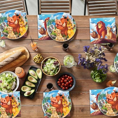 40Pcs Lion-Kings Party Supplies 20 plates, 20 napkins for the - Product Imagery