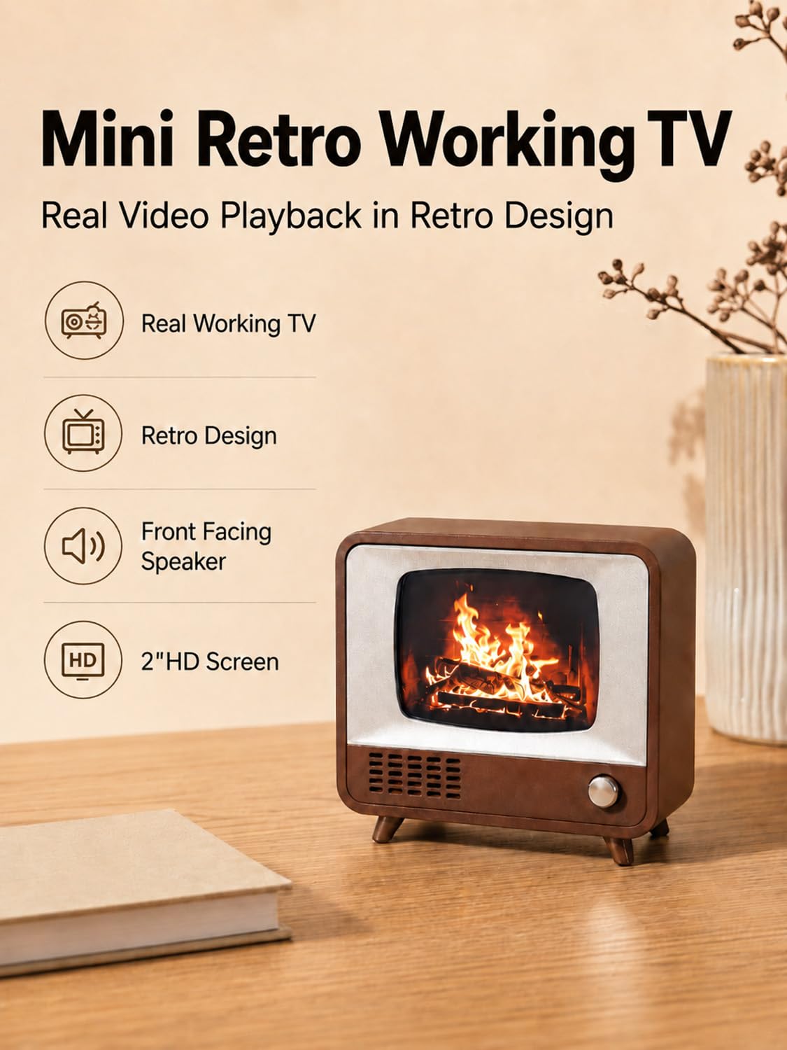 Mini Retro Tiny TV 2 Inch Screen HD Display Real Working TV - CyberShiny Official Imagery - 3
