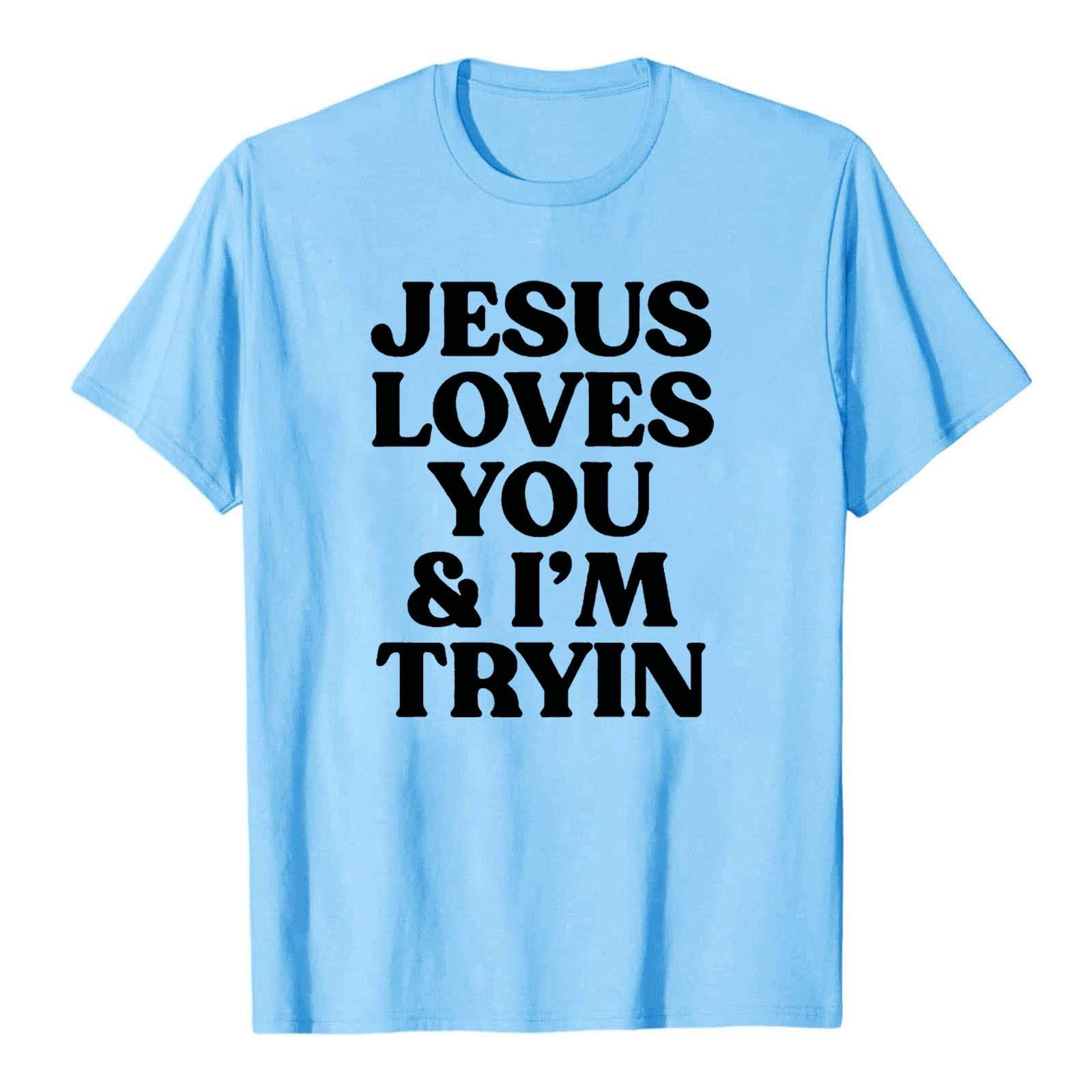 Womens T-Shirt Short Sleeve Cute Print Tees Tops Crew Neck Loose - Generic