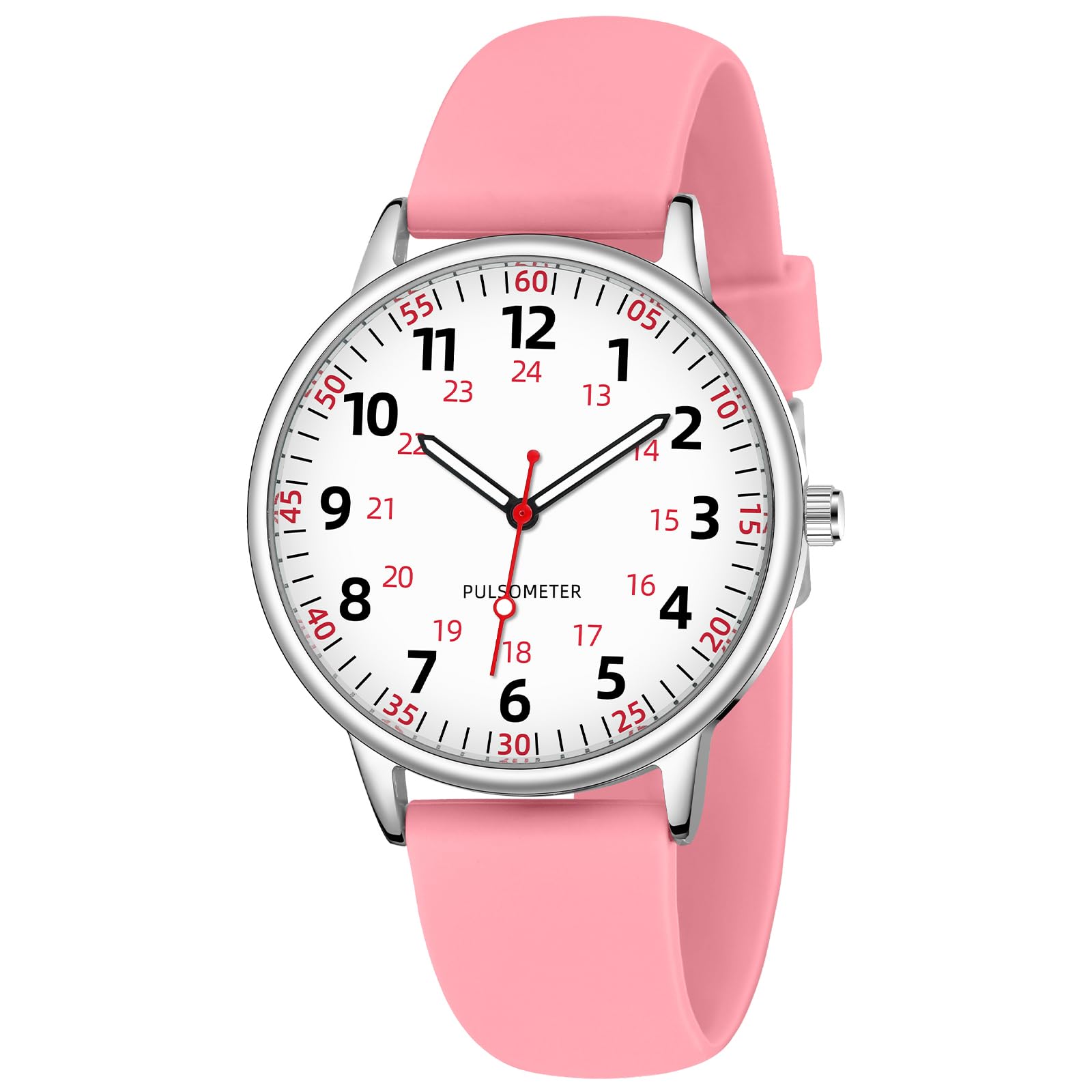 TWOPTION Nurse Watch for Women Waterproof Analog Silicone Watch with S - View 7