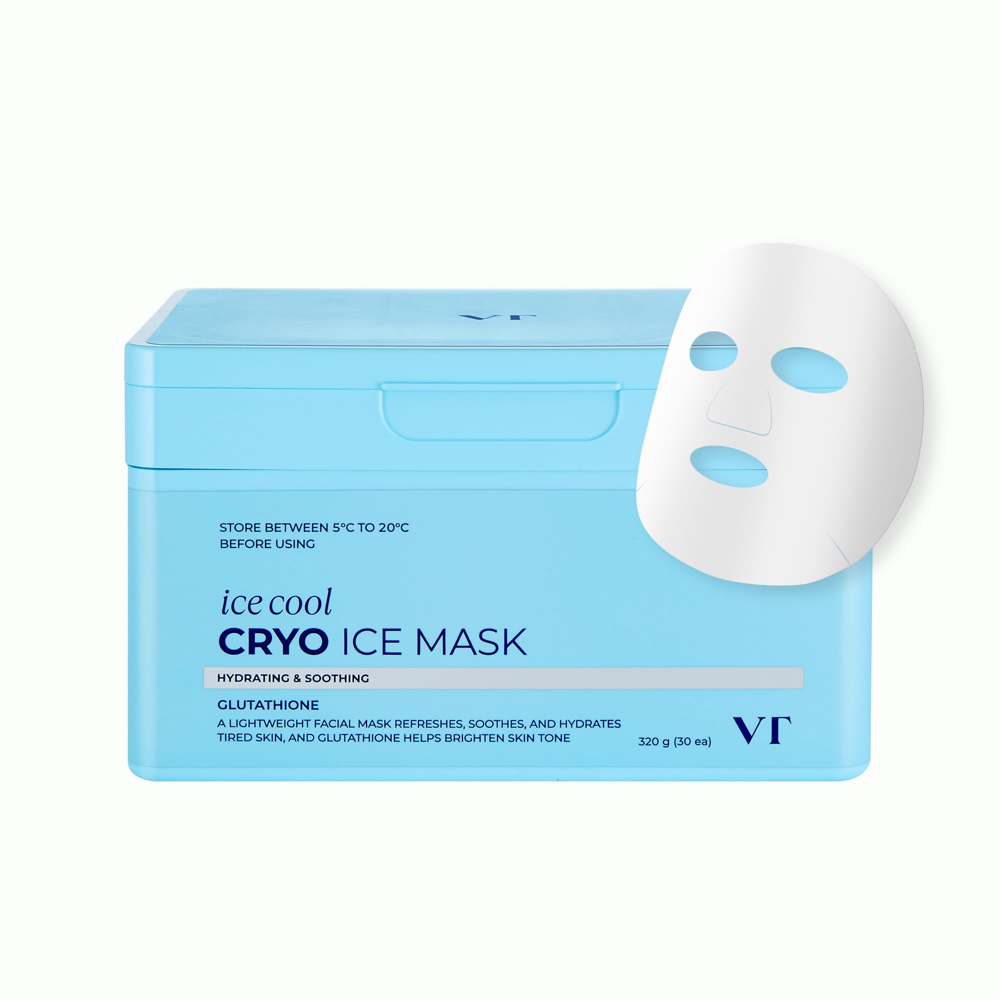 VT COSMETICS Cryo Ice Cool Mask, 30 Sheets, Hydrating Korean - VT COSMETICS