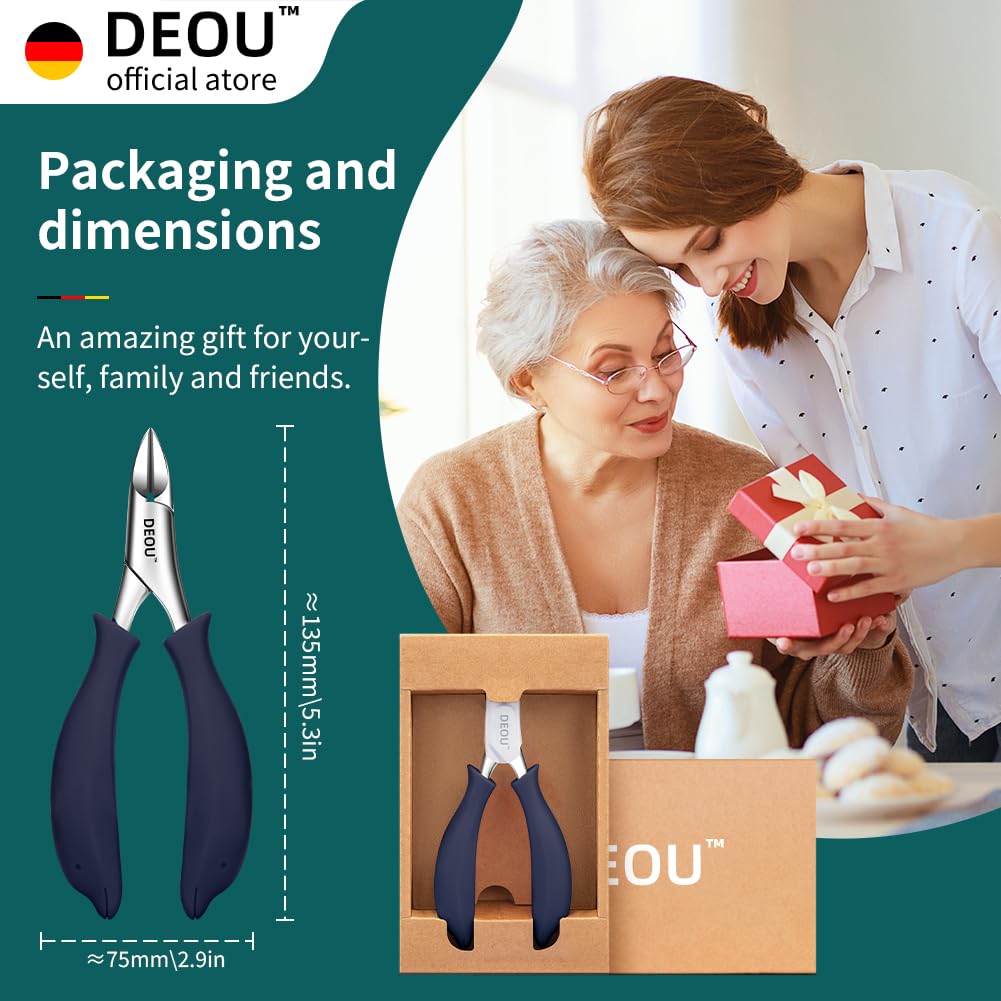 DEOU Podiatrist Nail Clippers for Thick Nails – Men & Women