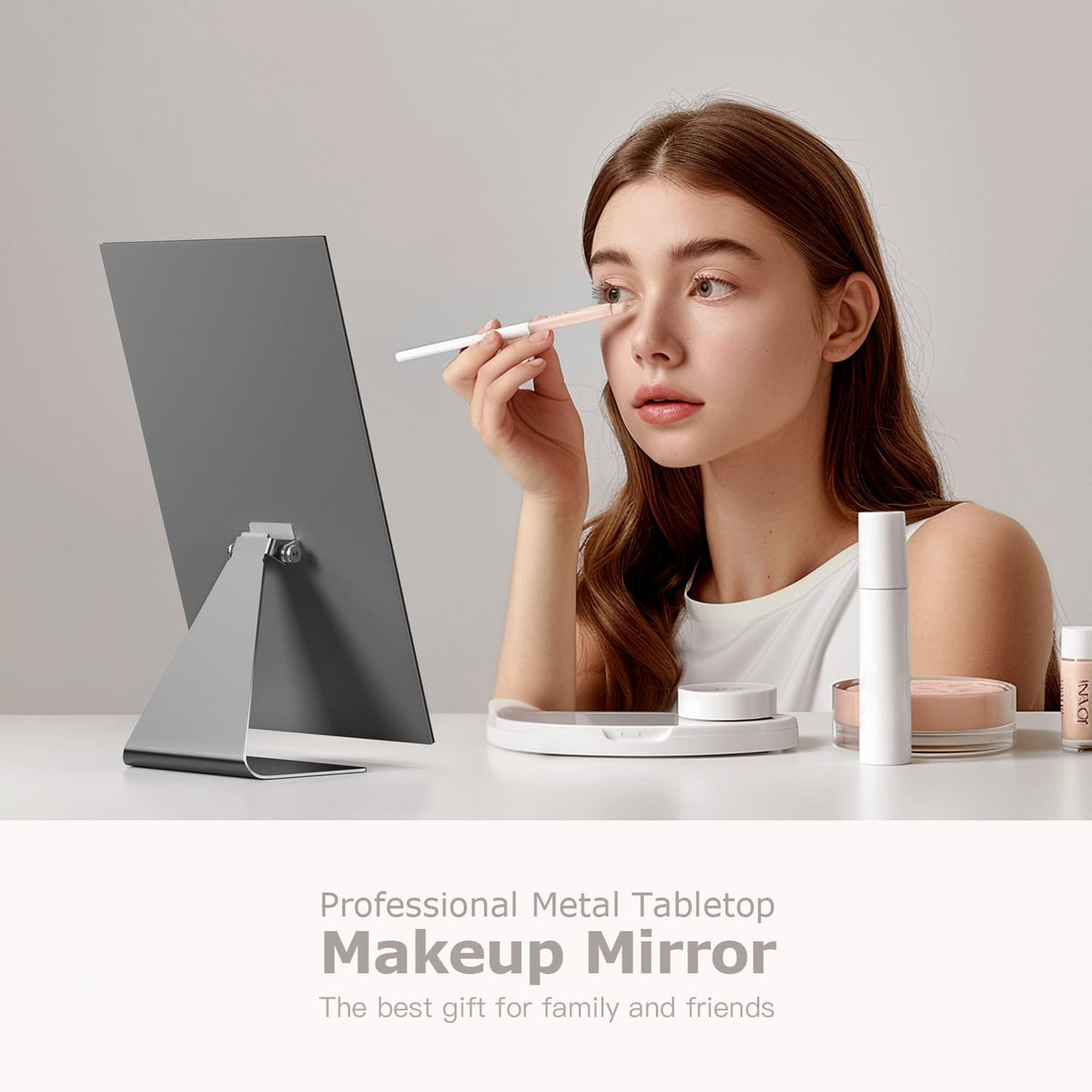 Rectangular Free Standing Frameless Makeup Mirror 12 x 7 - NEZZOE Official Imagery - 3
