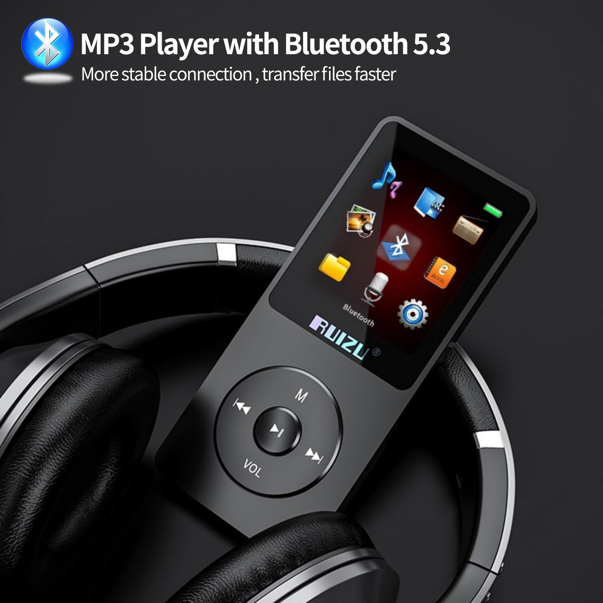 RUIZU 32GB MP3 Player with Bluetooth 5 3 Auto Reconnect 80H - RUIZU Official Imagery - 3