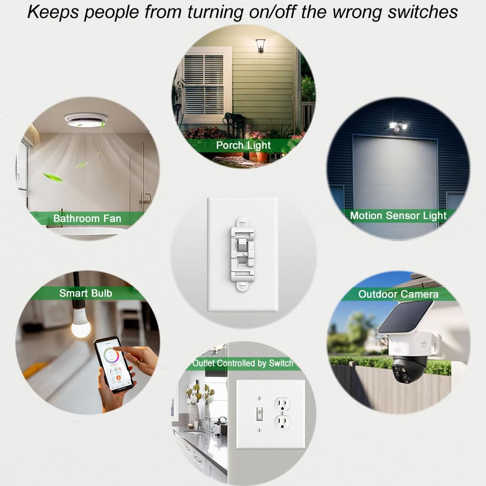 WISEFAM Light Switch Guard 4PK, Child Proof Toggle Cover, Keeps L - WISEFAM Official Product View 6
