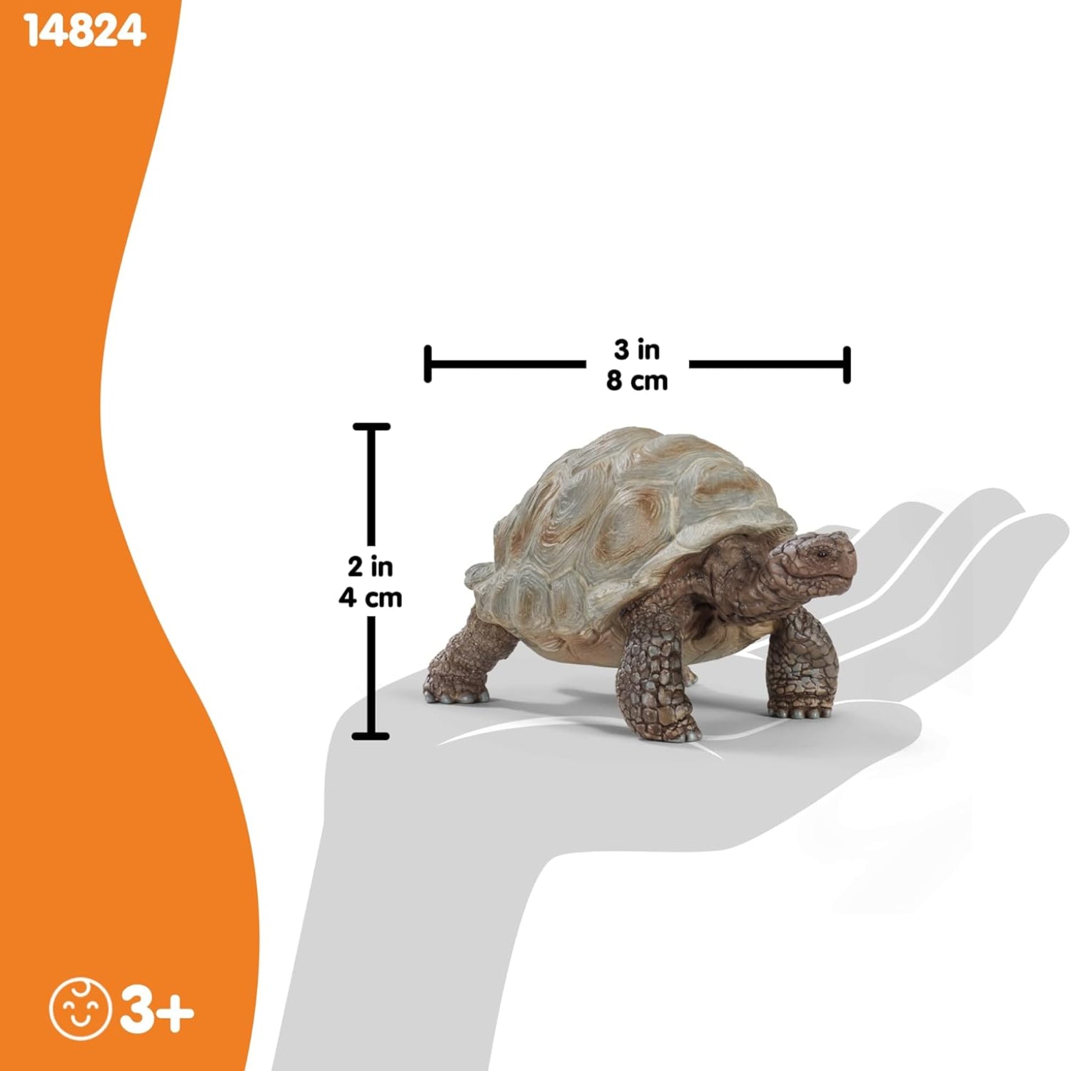 Schleich Wild Life 3-inch Galapagos Giant Tortoise figure, realistic turtle toy for educational play and collection.