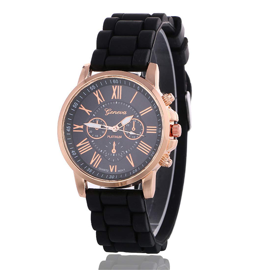 Women Men Silicone Band Analog Quartz Casual Watches Jelly Color - Product Imagery