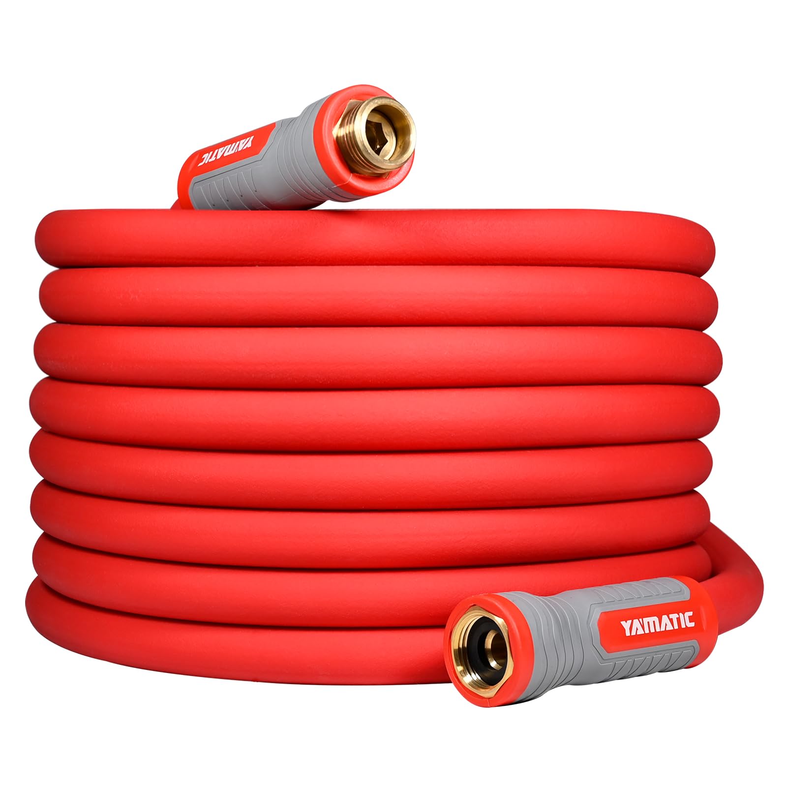 YAMATIC 100FT Flexible Garden Hose 5/8", Brass Swivel Handle Burs - YAMATIC Official Product View 9