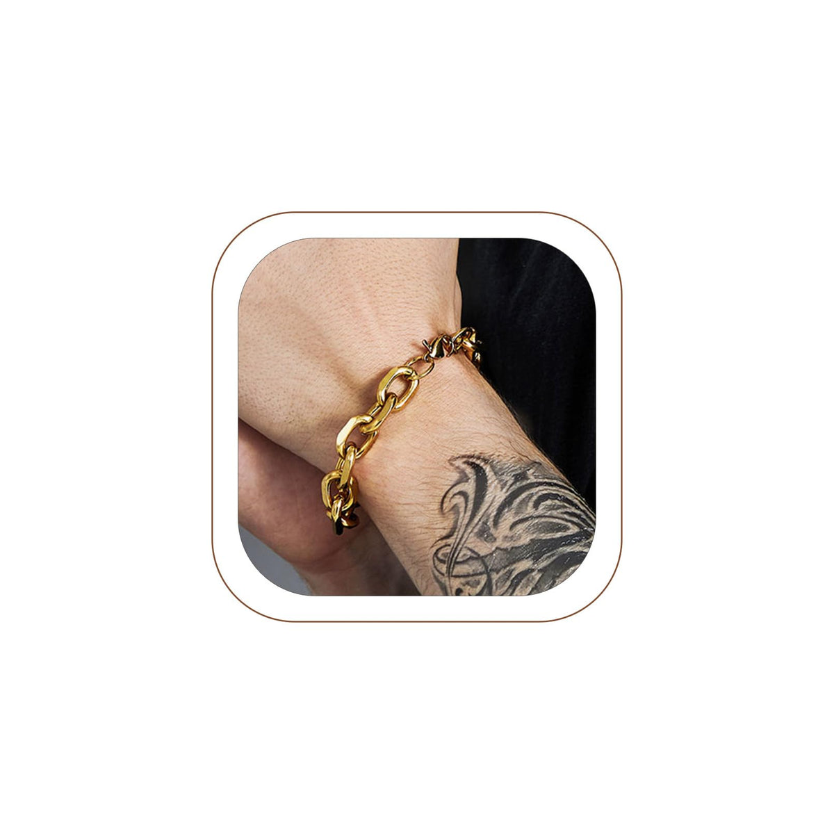 ChainsHouse Stainless Steel Cable Chain Link Bracelet for - ChainsHouse Official Imagery - 8