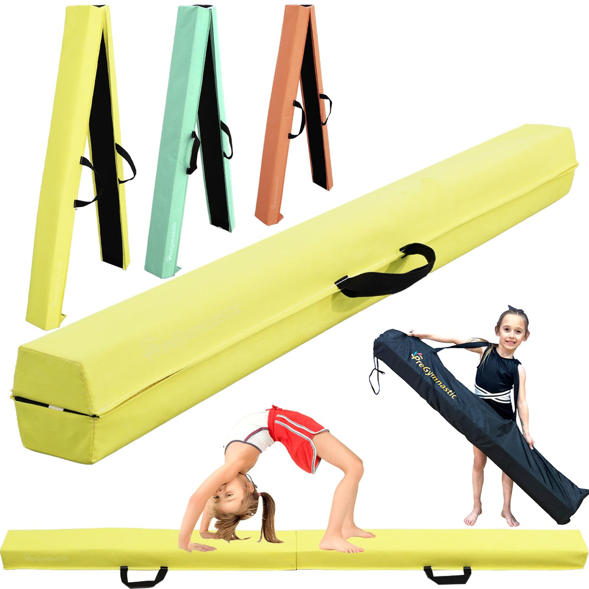 6FT 8FT 9 5FT Folding Balance Beam for Kids Ages 3 12 - PreGymnastic Official Imagery - 1