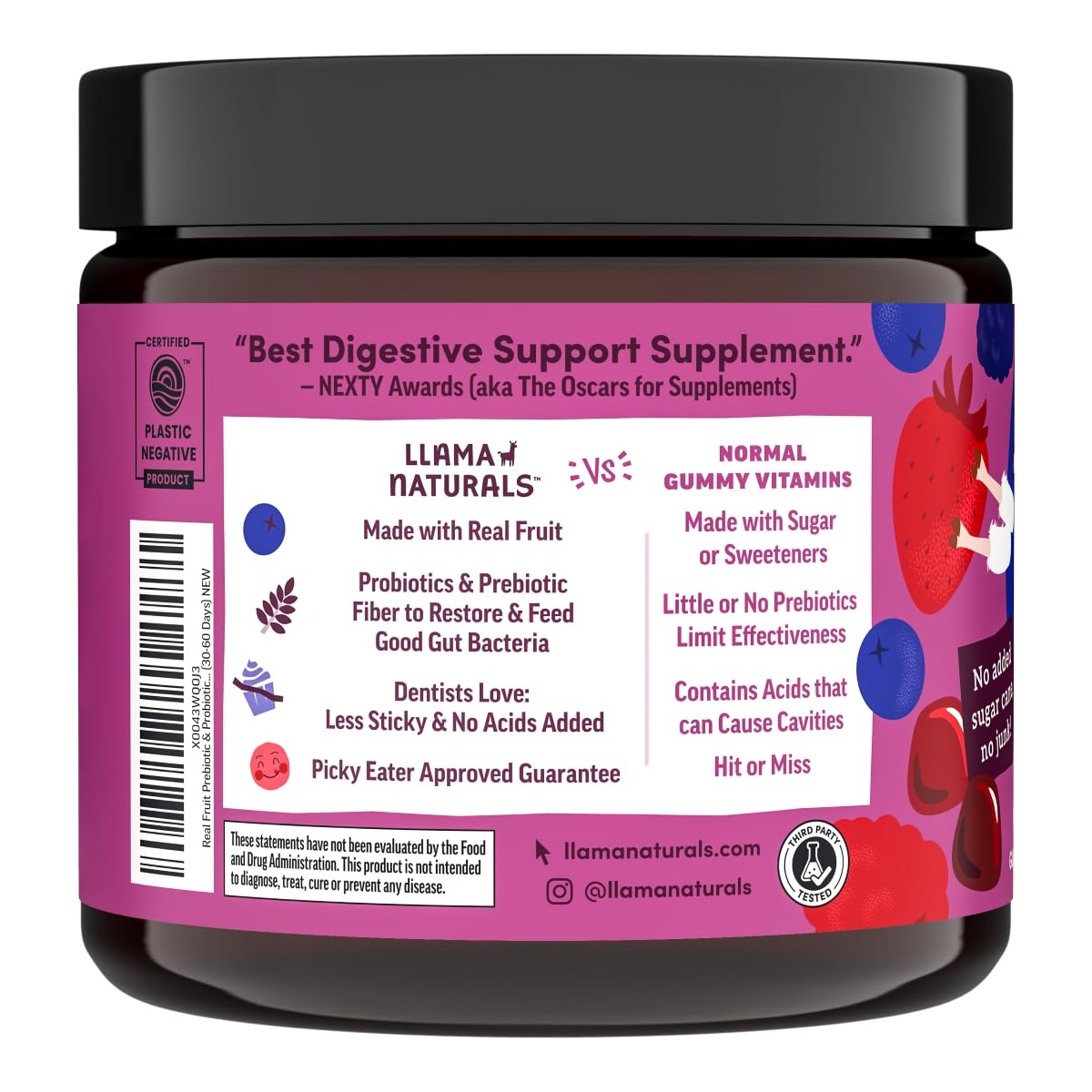 Llama Naturals Kids Probiotic & Prebiotic Gummies 60ct