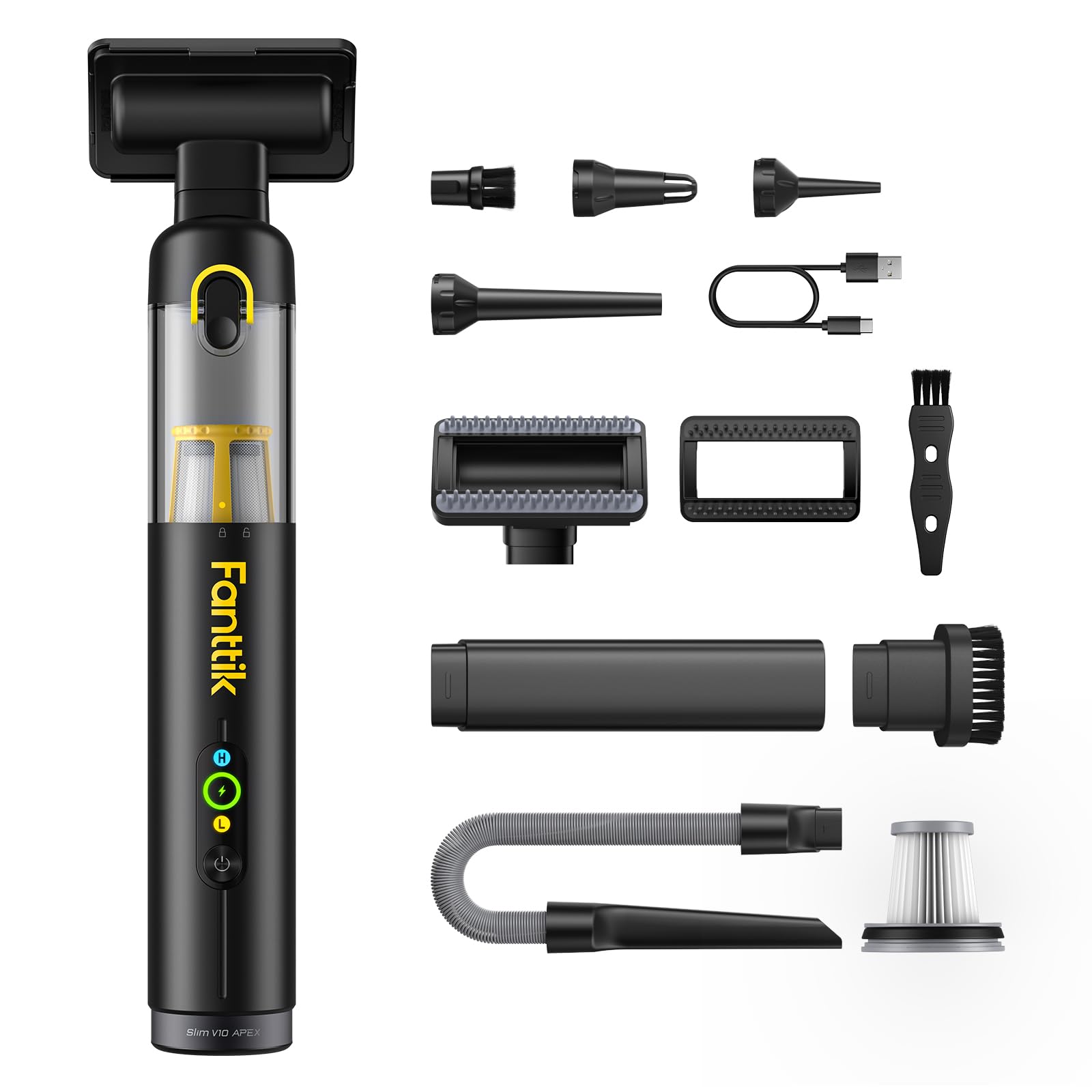 Fanttik Slim V10 APEX Cordless Car Vacuum, 4-in-1 Portable Mini H - Fanttik Official Product View 1