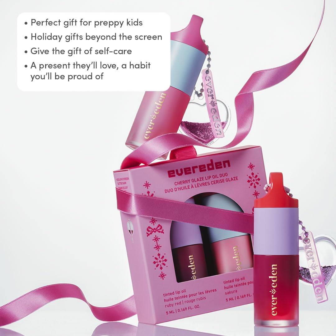 Evereden Kids Tinted Lip Oil 2 Pack Gift Box Non Sticky - Evereden Official Imagery - 4