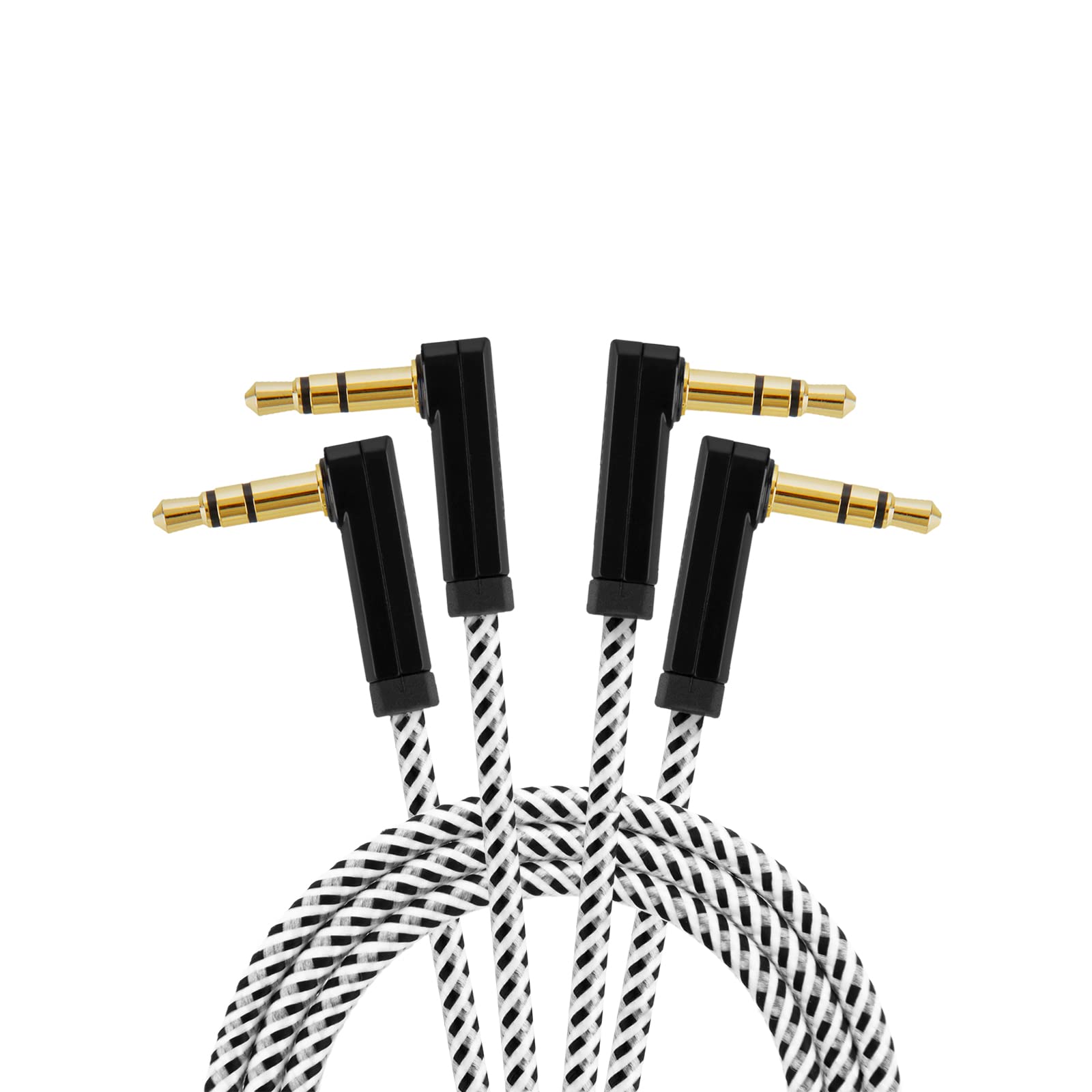 CableCreation 2-Pack 3.5mm Audio Cable 1.5FT/0.45M, 90 Degree Aux by CableCreation - Angle View 2