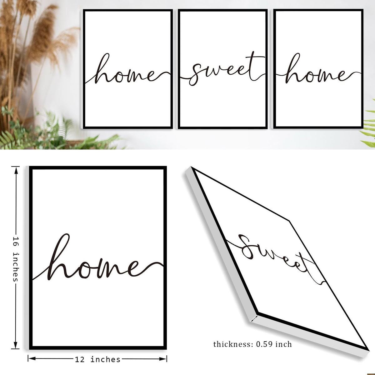 FRAMED Home Sweet Home Wall Art Modern Home Sweet Home Sign - WALTSOM Official Imagery - 6