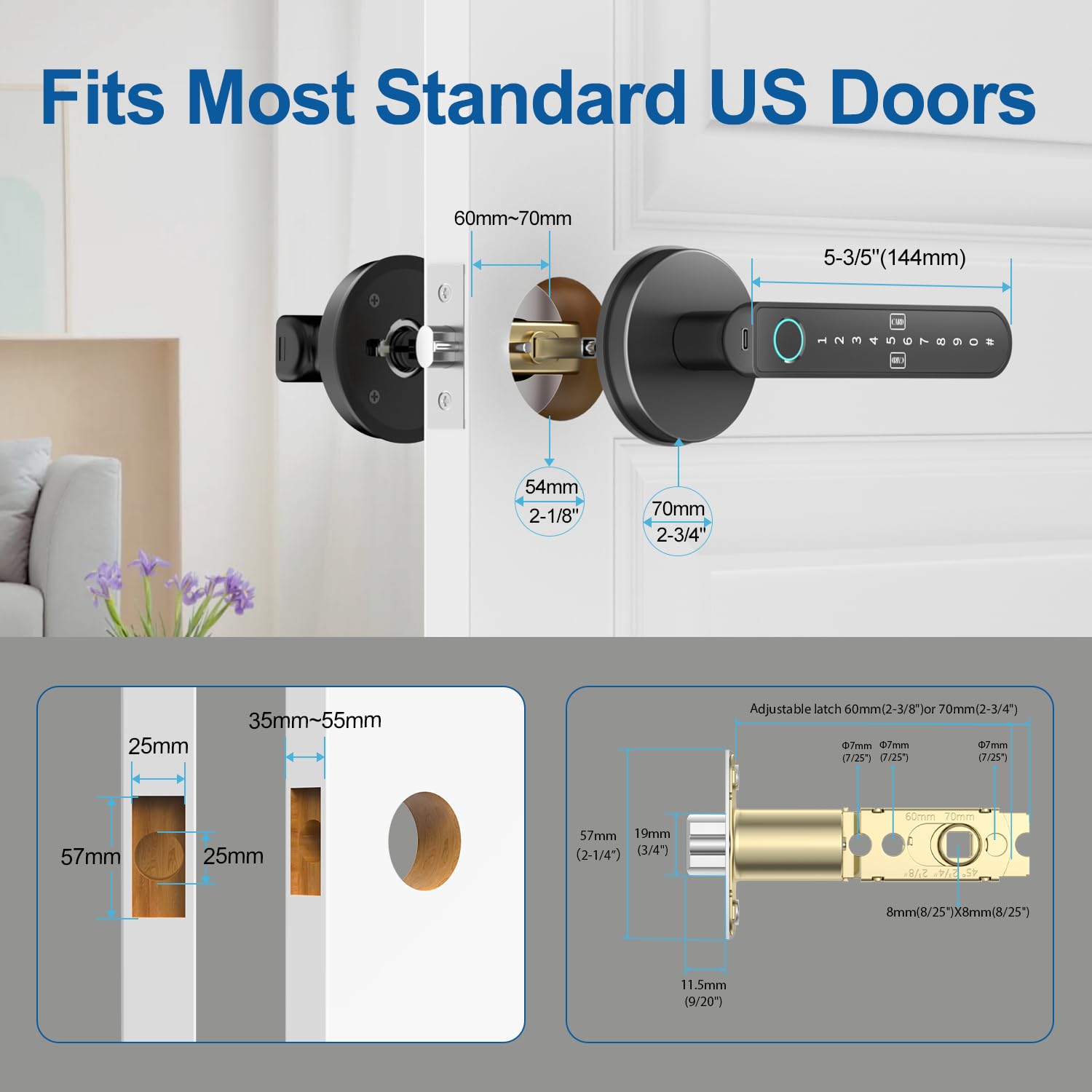 BIWIBON Fingerprint Door Lock – Fingerprint Door Knob with 5 Unlo - BIWIBON Official Product View 6